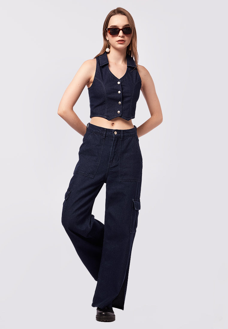 Fitted Denim Waistcoat