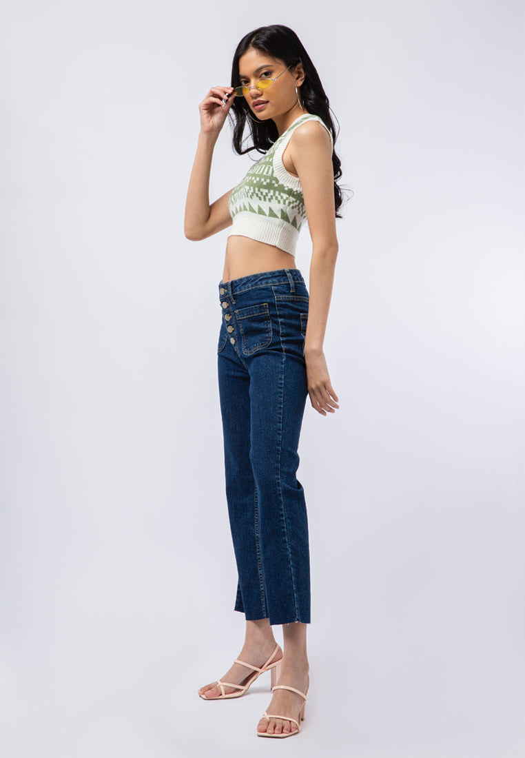 All Over Print Crop Vest