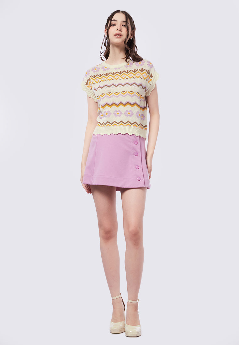 High Neck Boho Knit Top