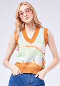Printed Crop Vest