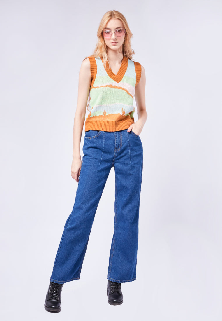 Printed Crop Vest