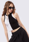 Colorblock Sleeveless Knit Top