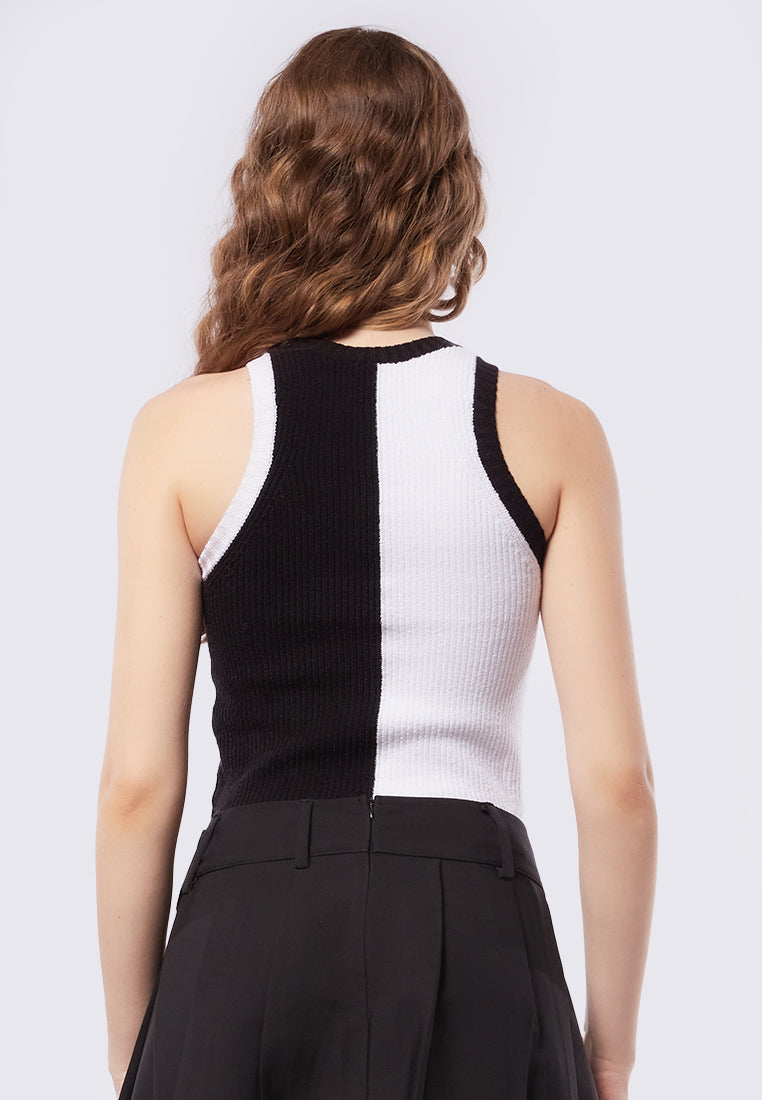 Colorblock Sleeveless Knit Top