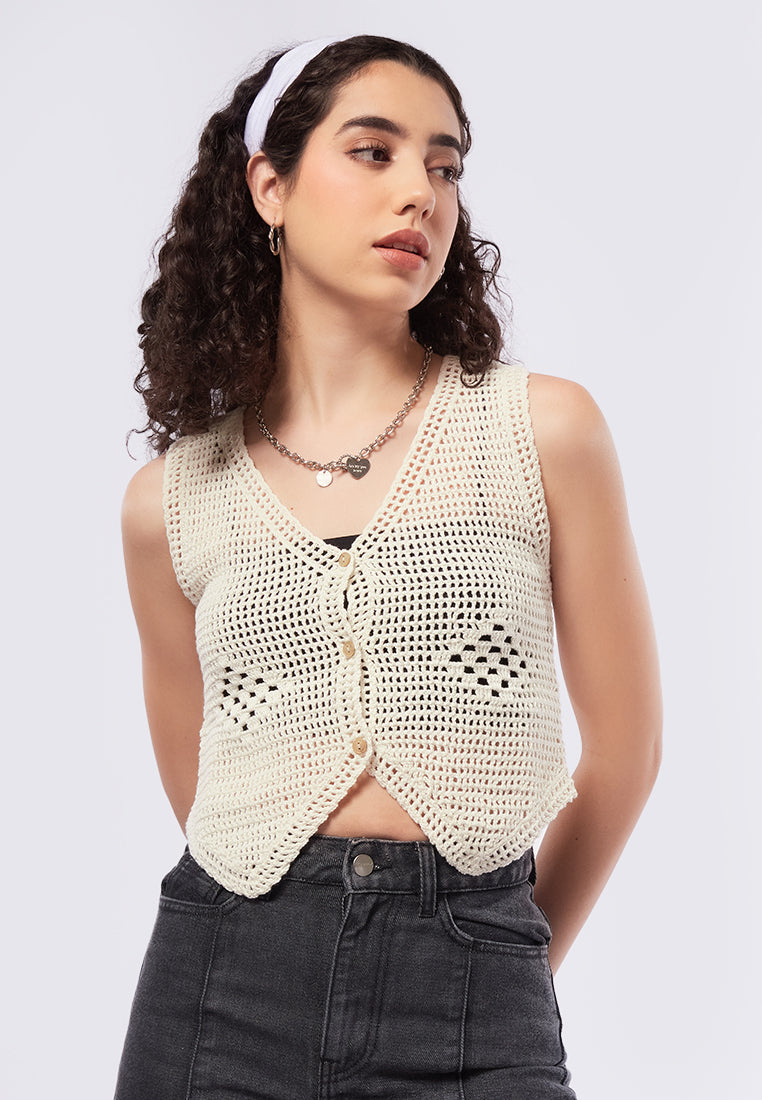 Crochet Knit Vest