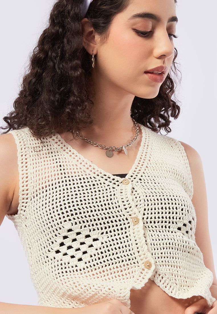 Crochet Knit Vest