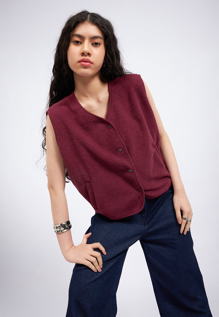 Textured Fleece Vest