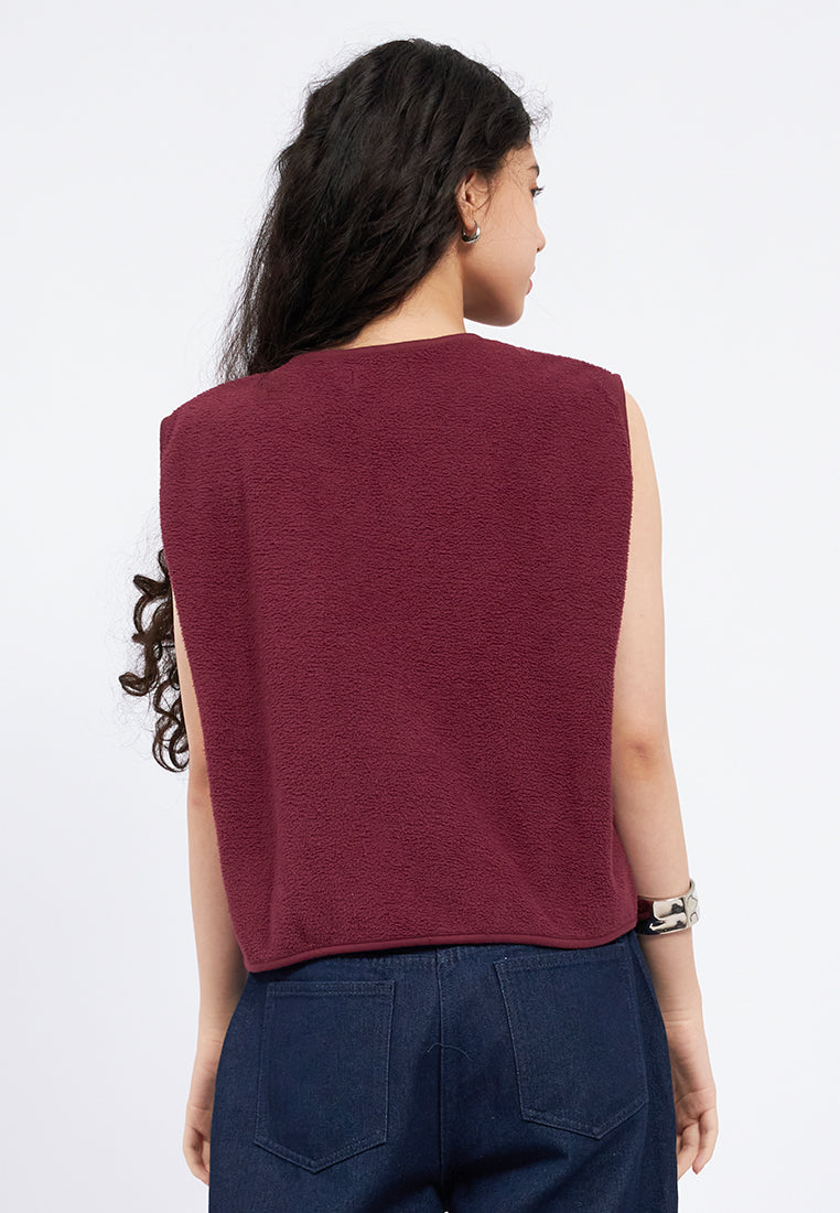 Textured Fleece Vest