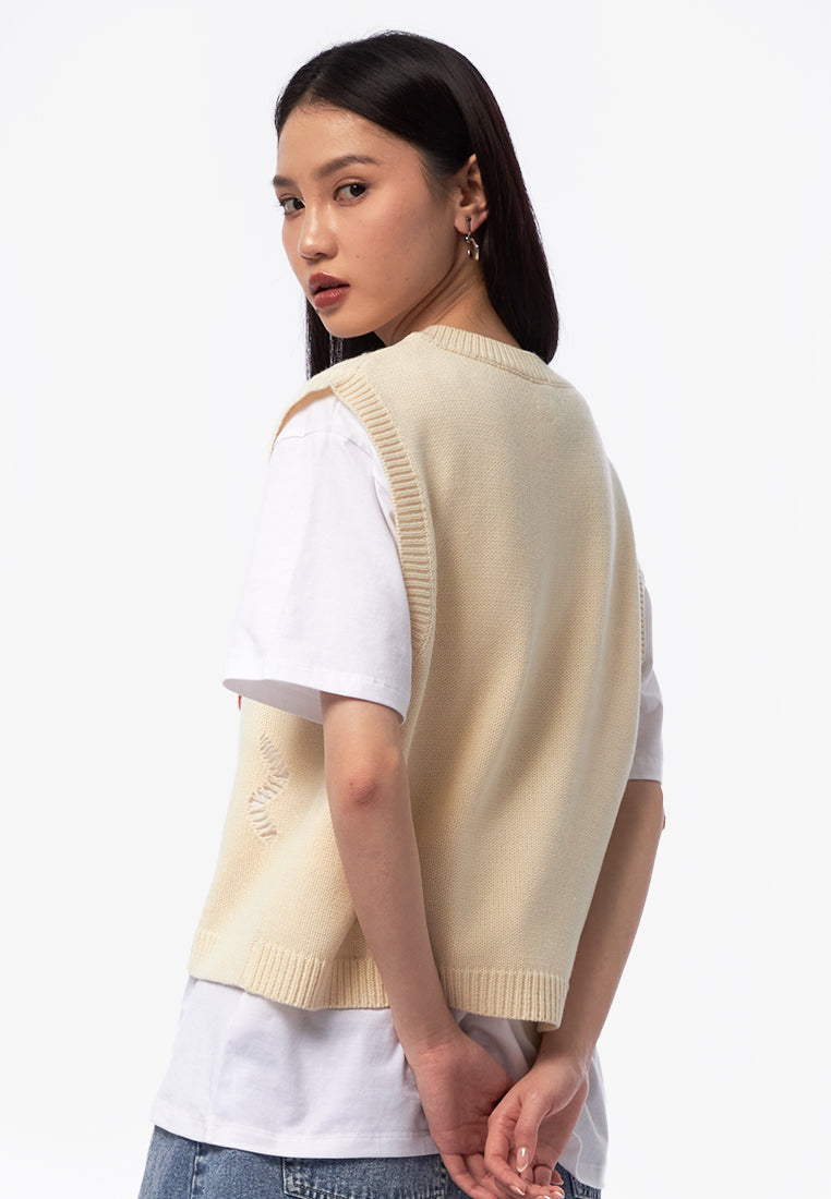 Lace Up Oversized Vest