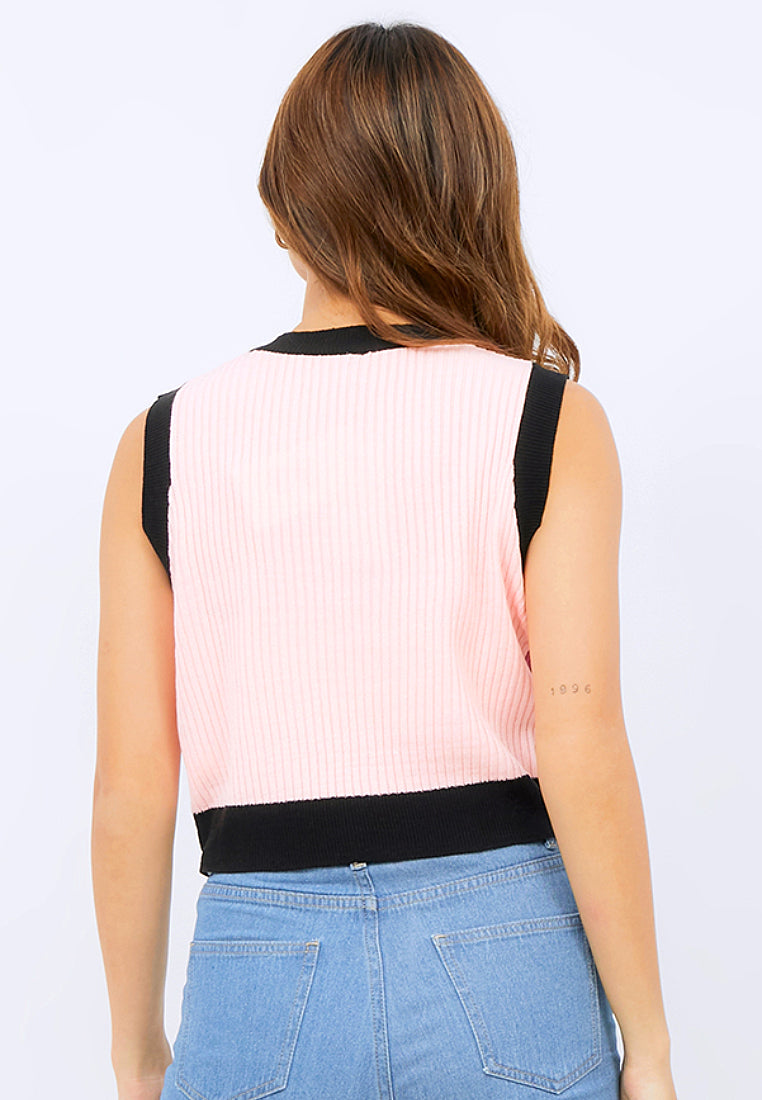 Colorblock Crop Vest