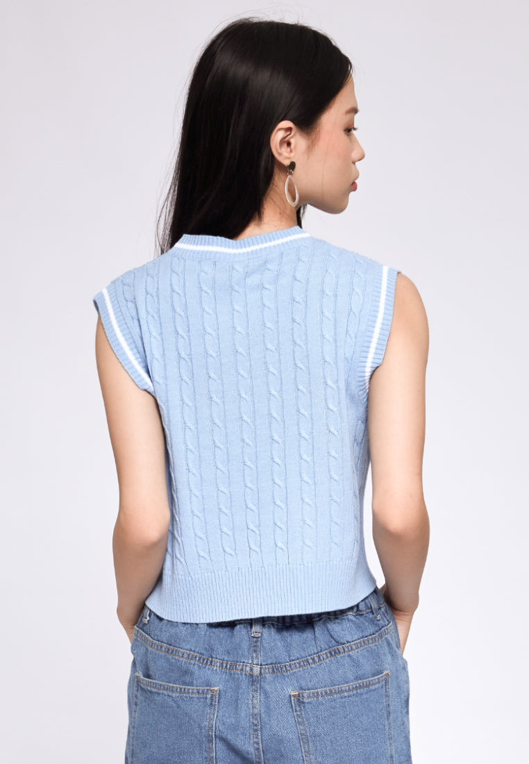 V-neck Fitted Knit Vest