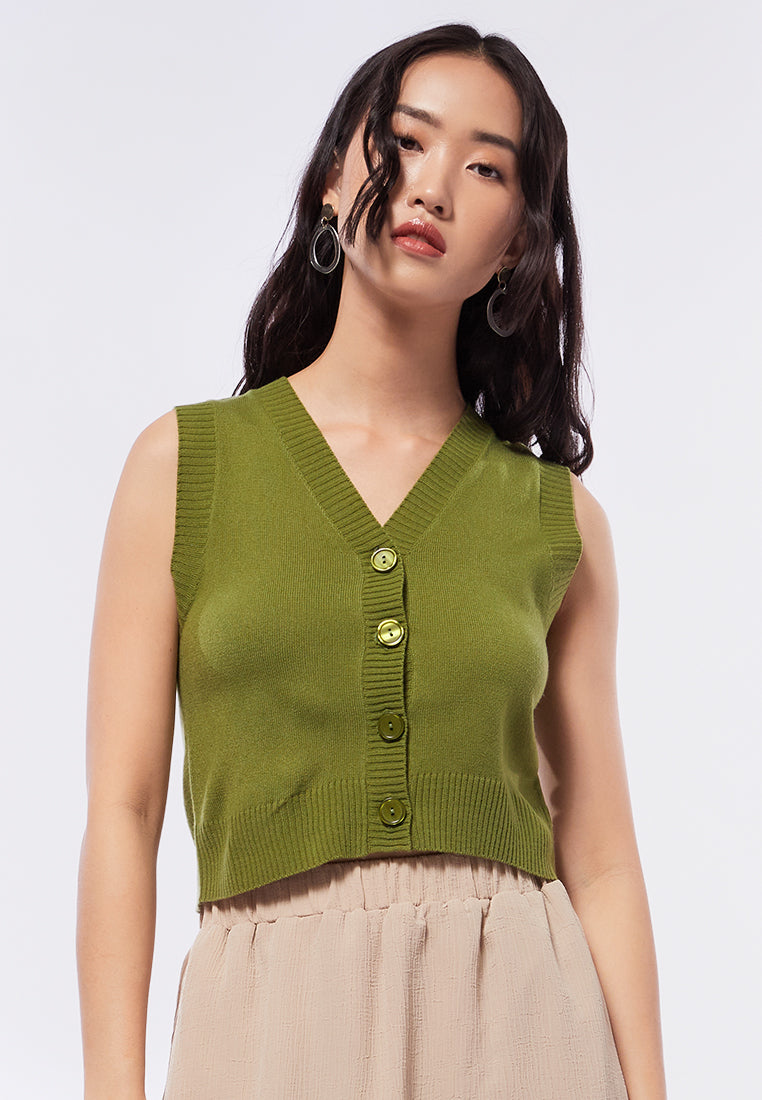 Button Up Knit Vest
