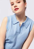 Fitted Knit Vest with Collar