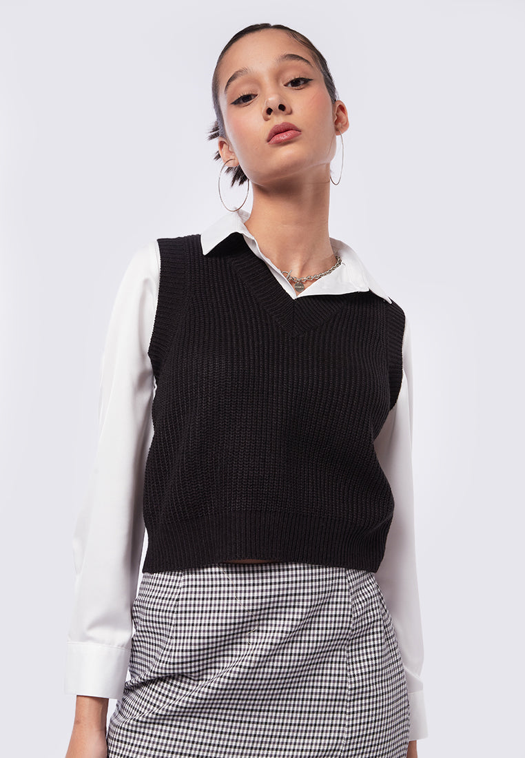 V-Neck Knit Vest