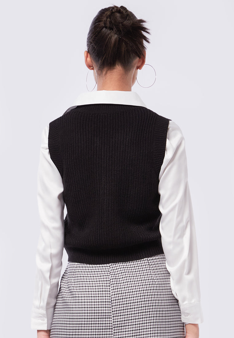 V-Neck Knit Vest