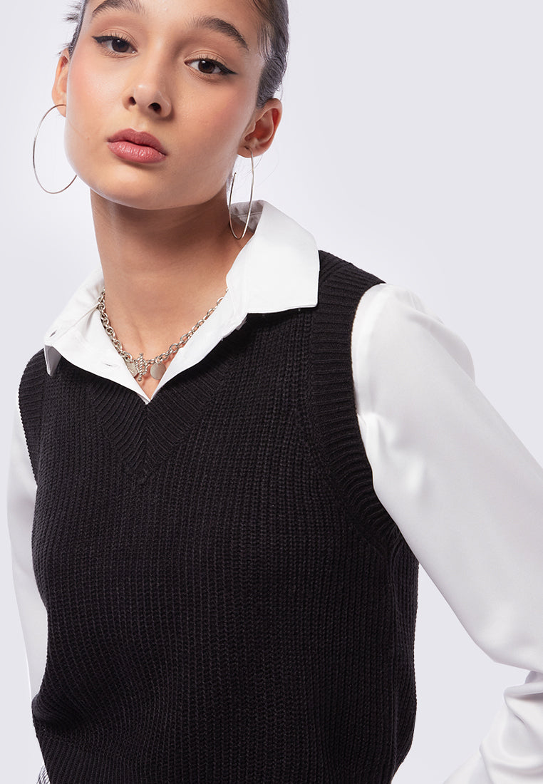 V-Neck Knit Vest