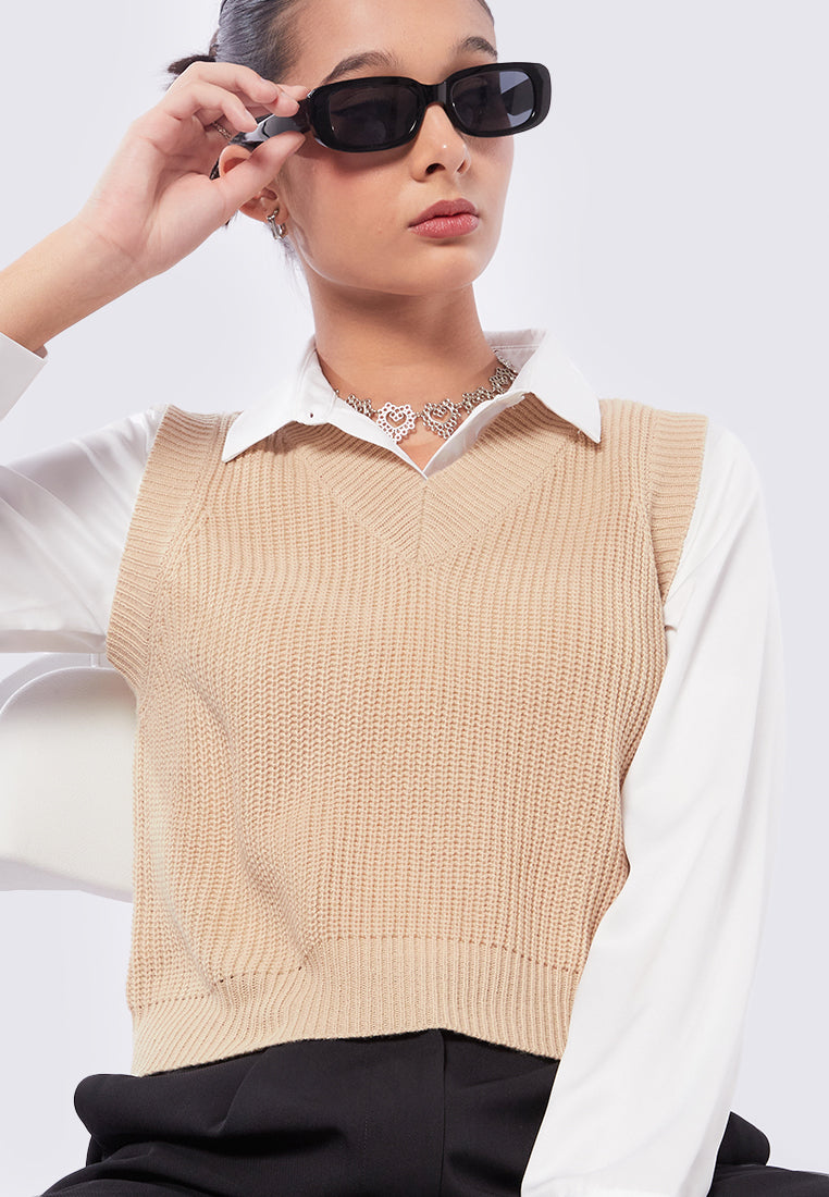 V-Neck Knit Vest
