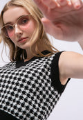 Checked Crop Vest