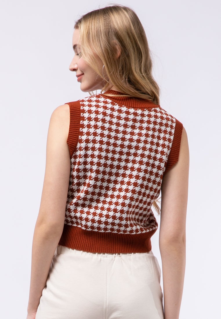 Checked Crop Vest