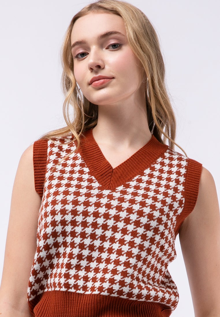 Checked Crop Vest