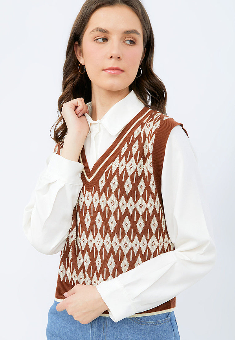 Printed Knit Vest