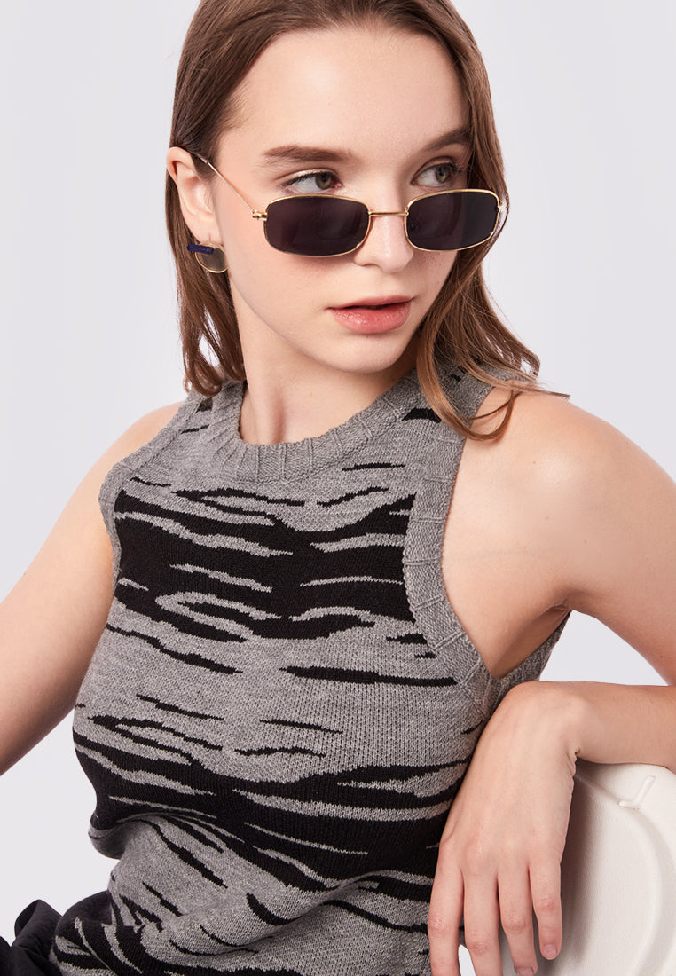 Pattern Knit Sleeveless Top