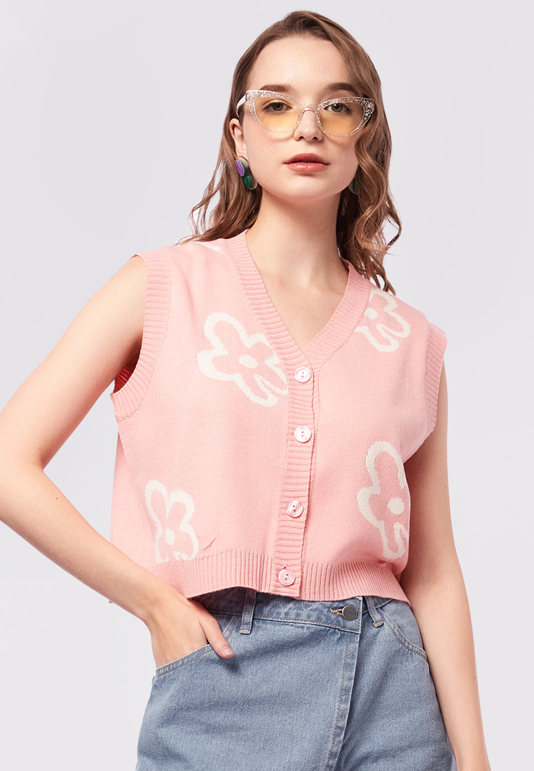 Loose Button Up Knit Vest