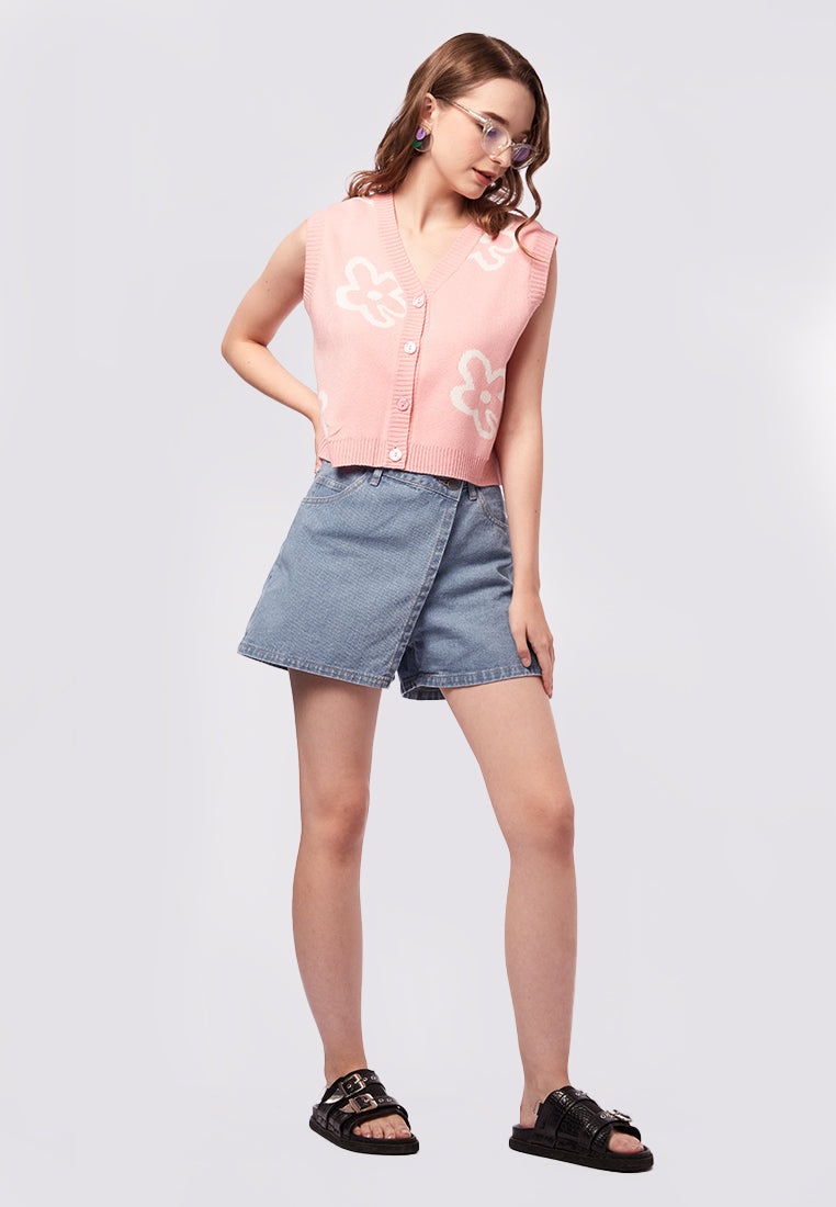 Loose Button Up Knit Vest