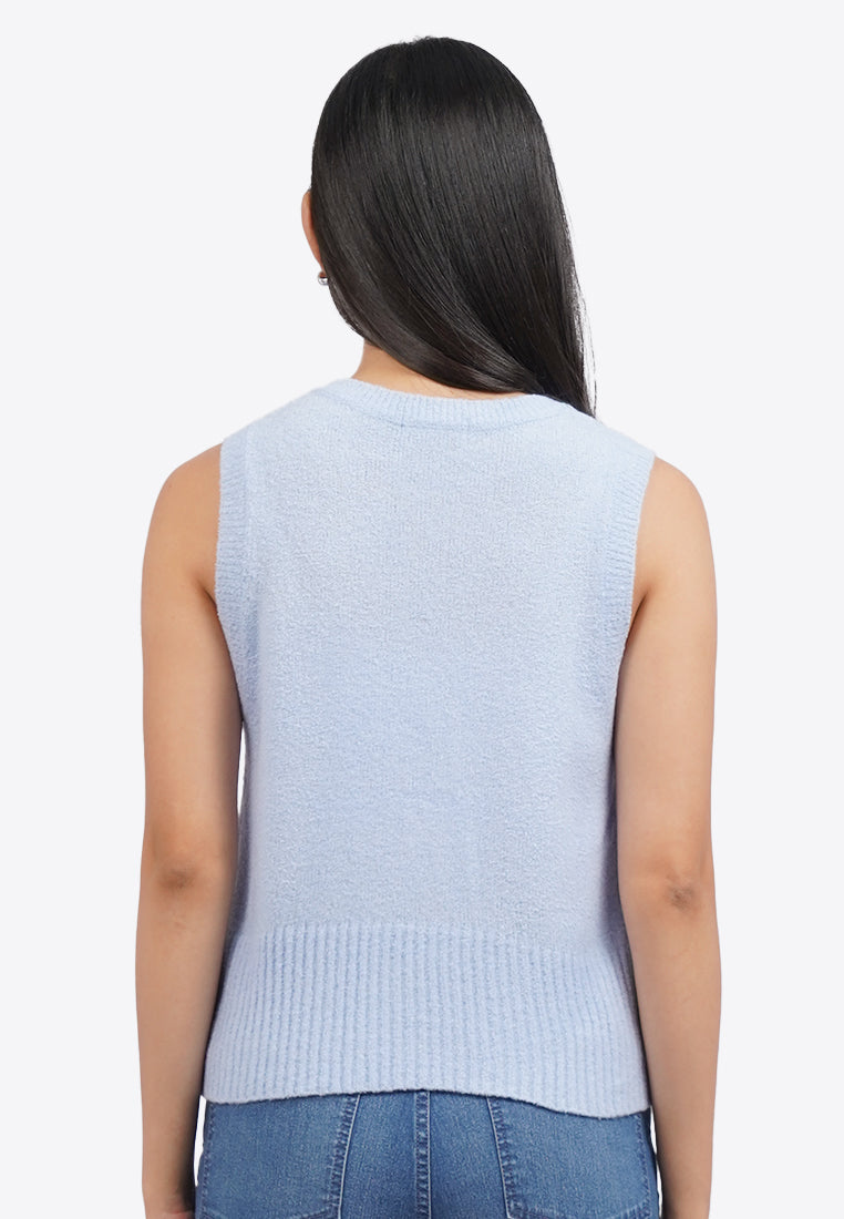 Tied Details Sleeveless Knit Top
