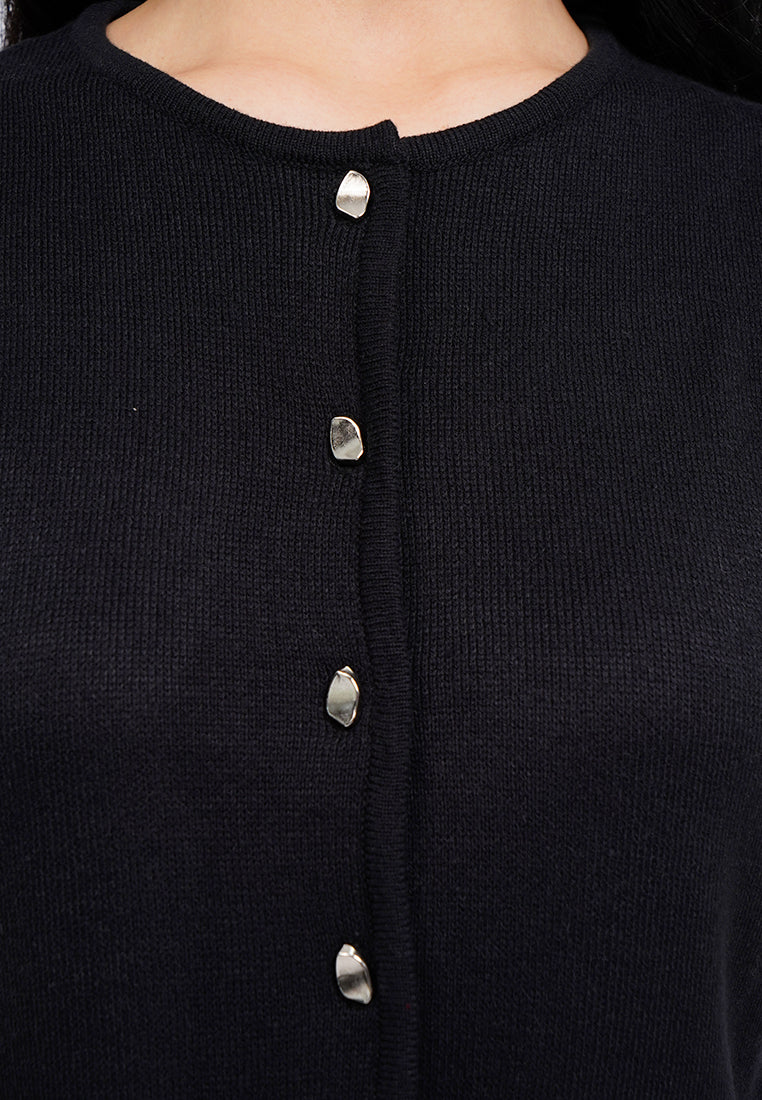 Button Up Round Neck Vest