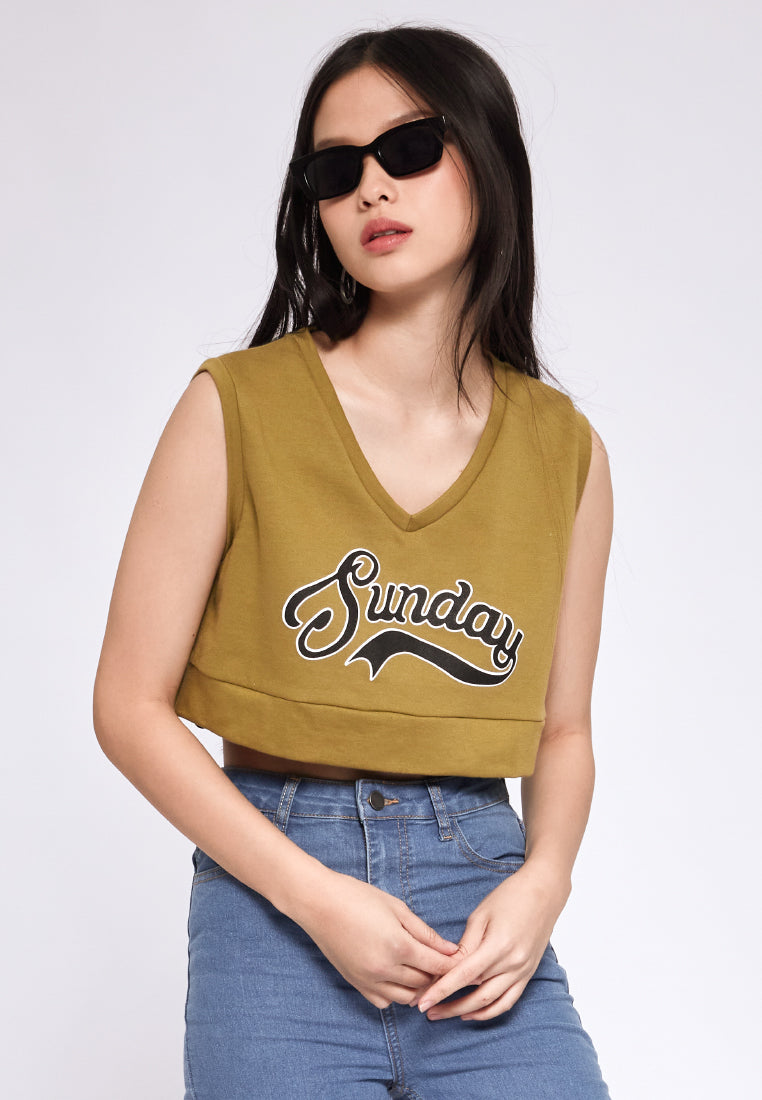 V-neck Crop Waistcoat