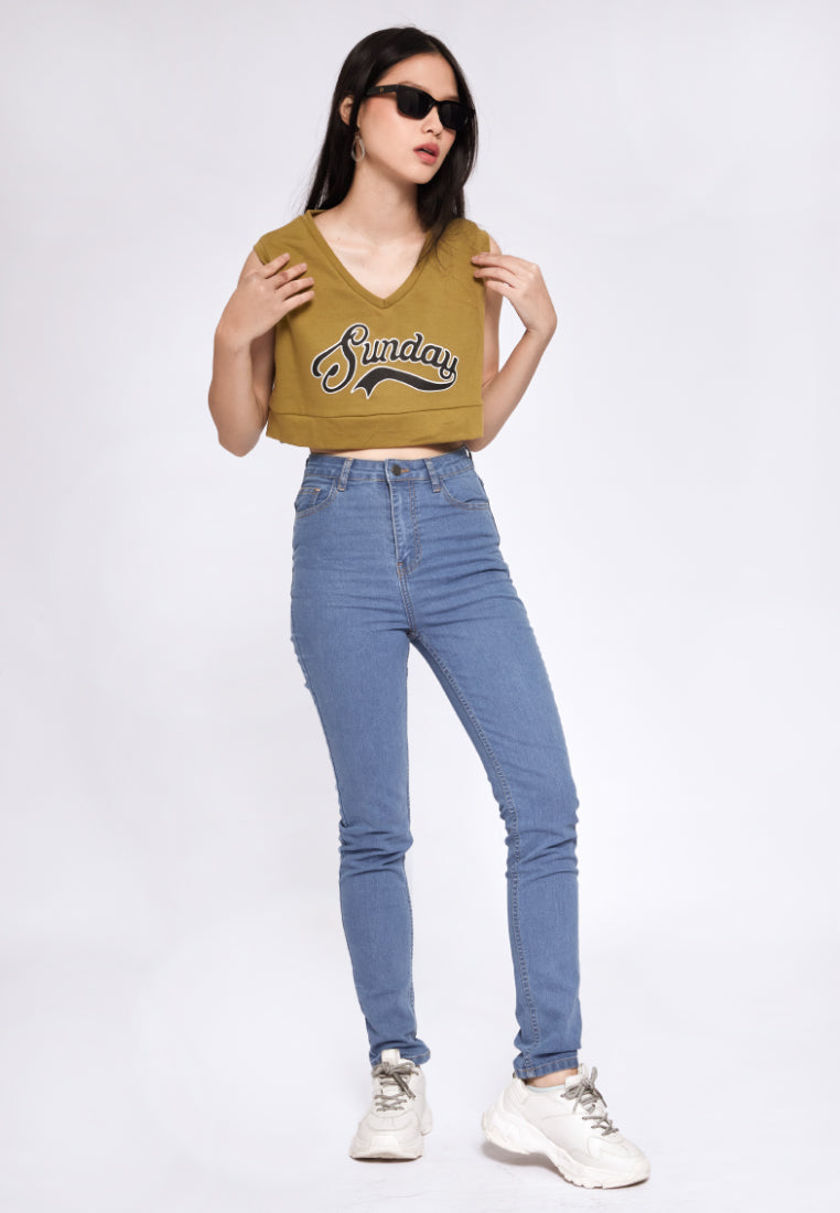V-neck Crop Waistcoat
