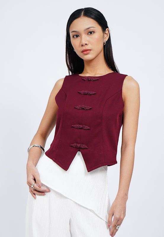Fitted Round Neck Waistcoat