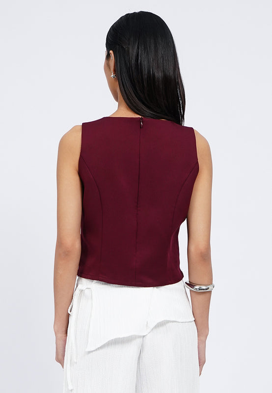 Fitted Round Neck Waistcoat