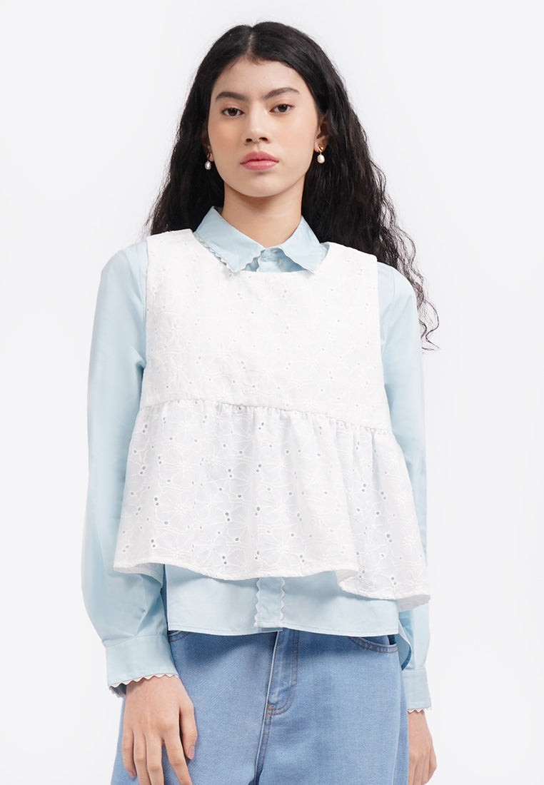 Eyelet Crop Vest