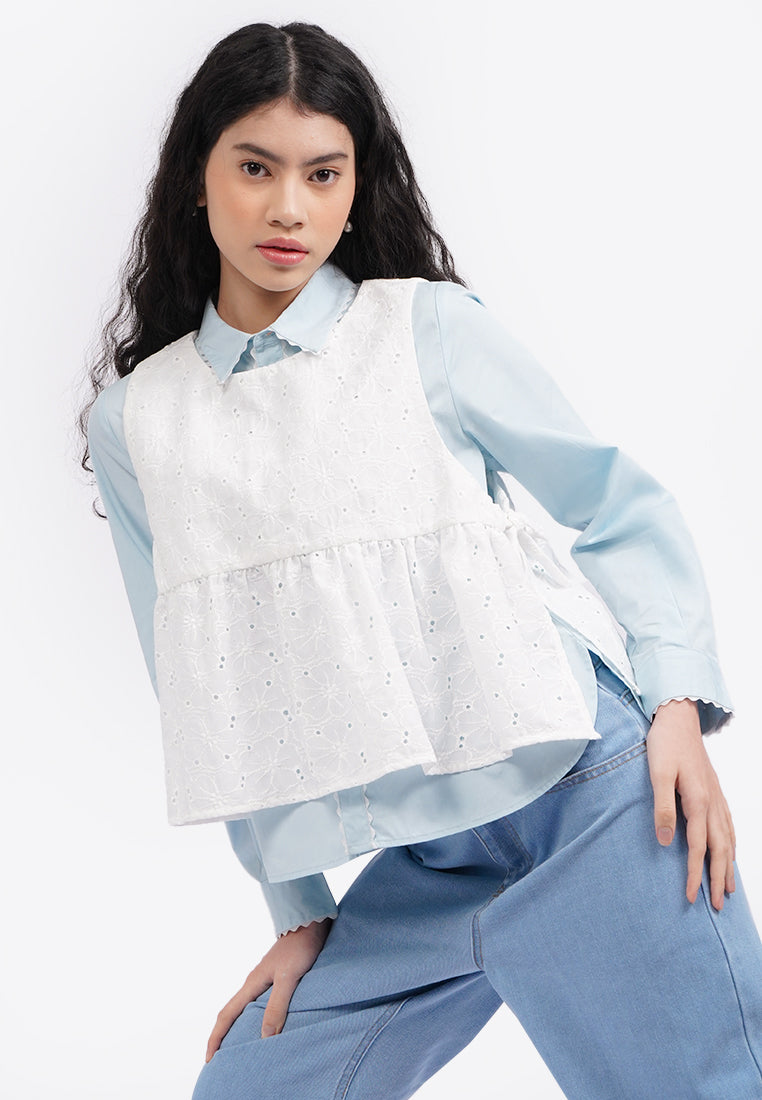 Eyelet Crop Vest