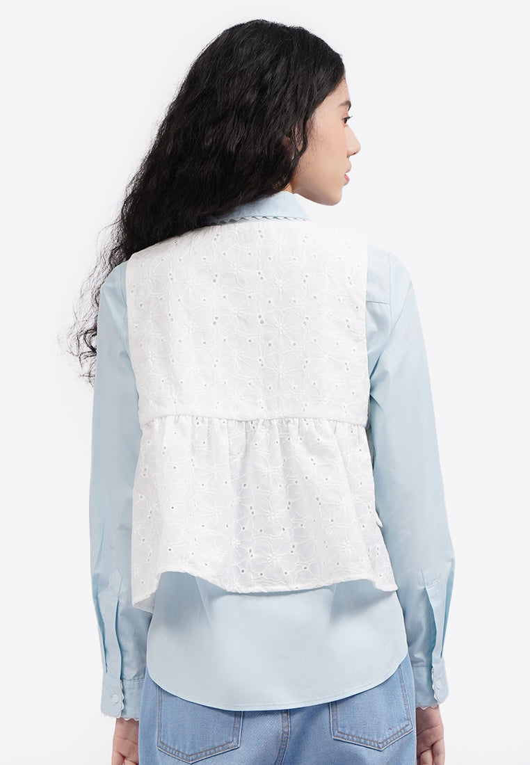 Eyelet Crop Vest