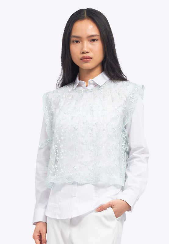 Round Neck Sleeveless Lace Top