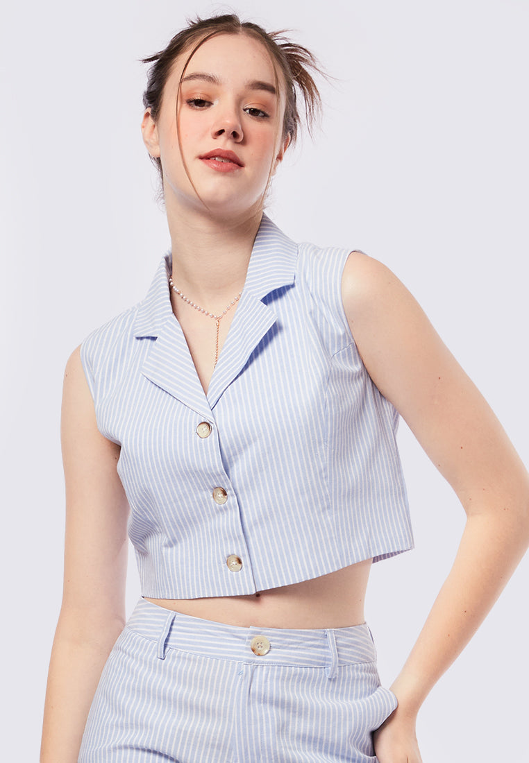 Striped Crop Vest