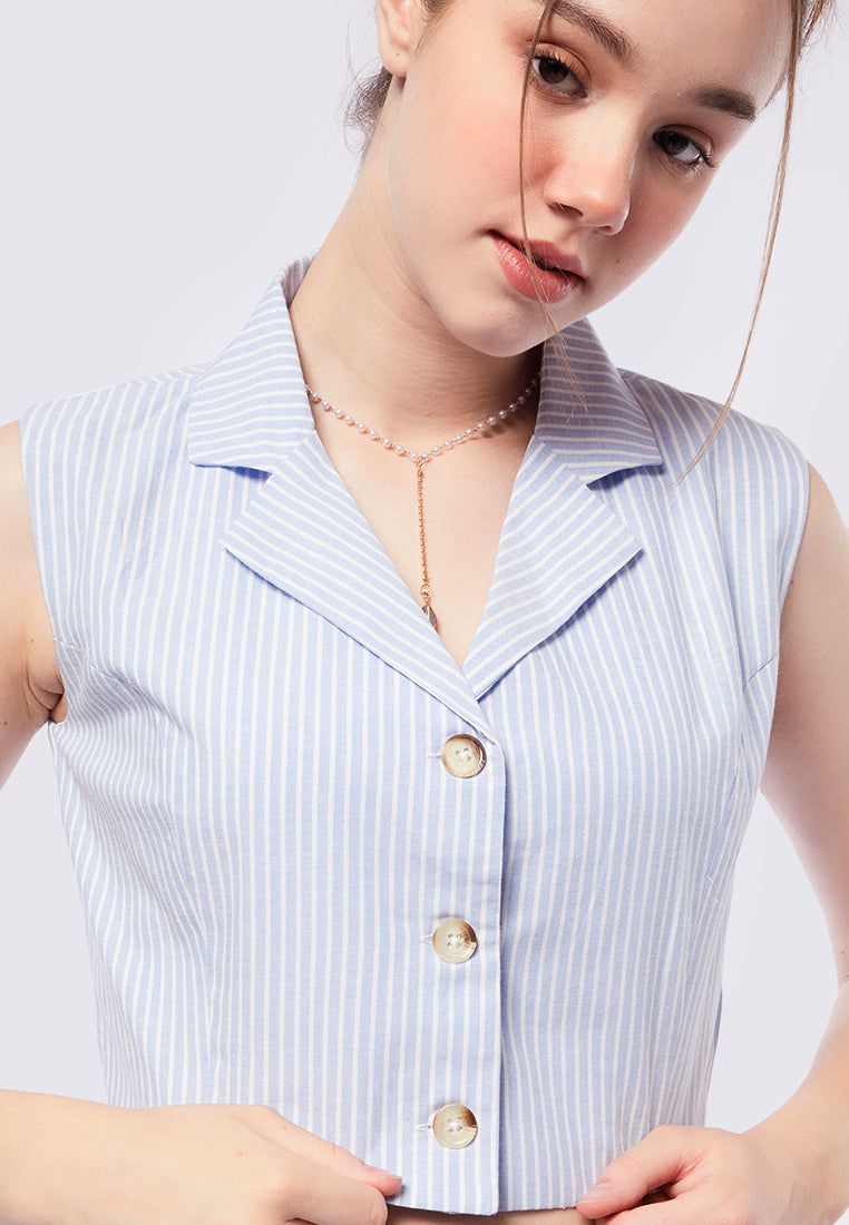 Striped Crop Vest