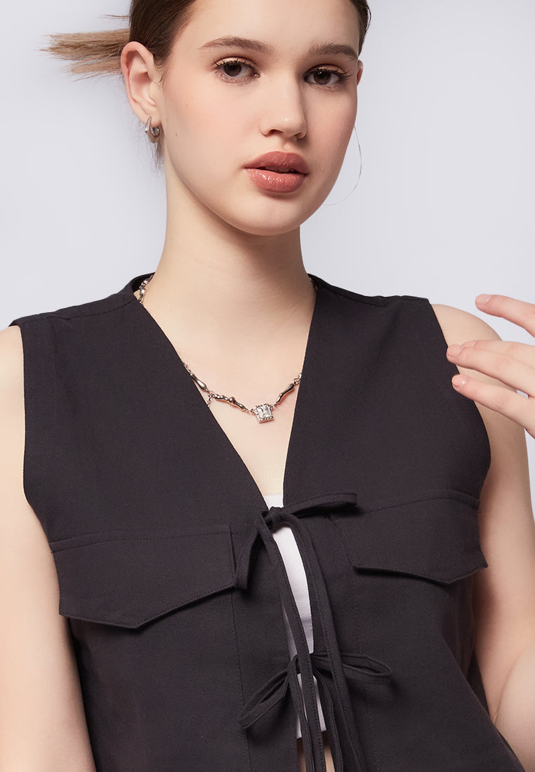 Tied Sleeveless Top