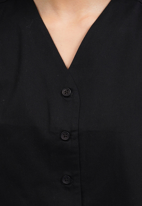 Button Up Crop Vest