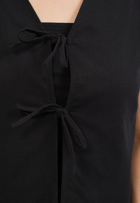 Crop Vest with Front Tied Opening