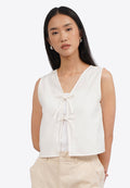 Crop Vest with Front Tied Opening