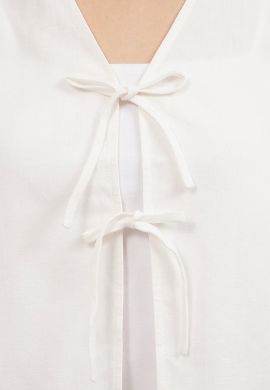 Crop Vest with Front Tied Opening