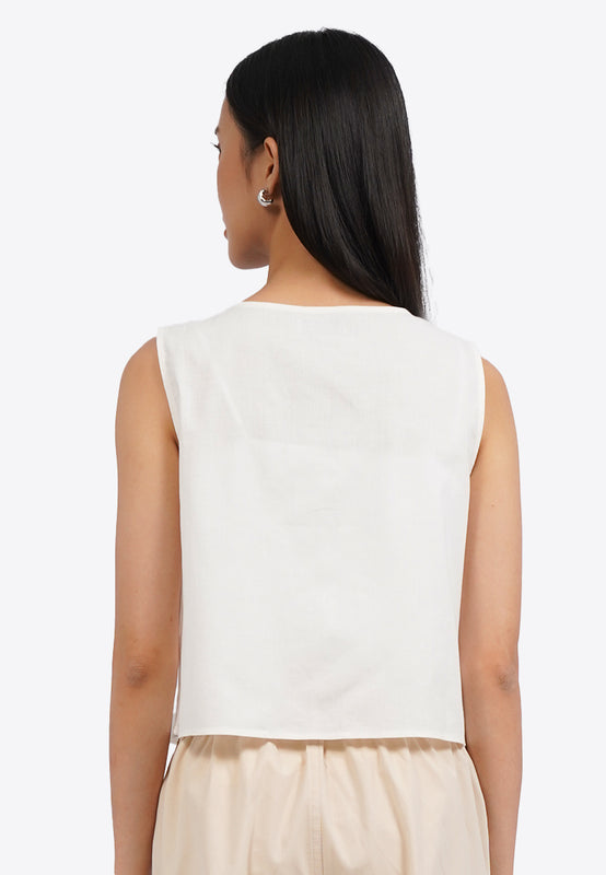 Crop Vest with Front Tied Opening