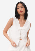 Tied Crop Vest Off White