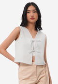 Tied Crop Vest Mint