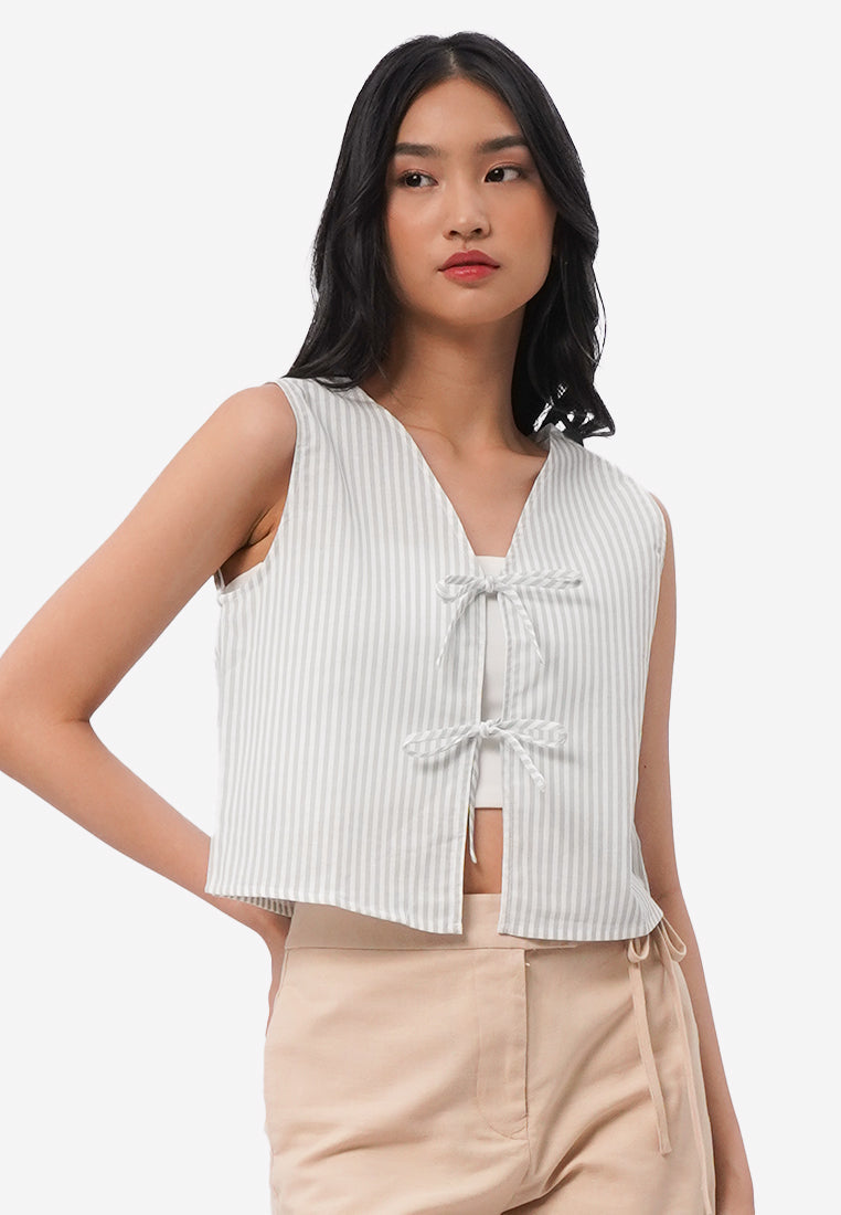 Tied Crop Vest Mint