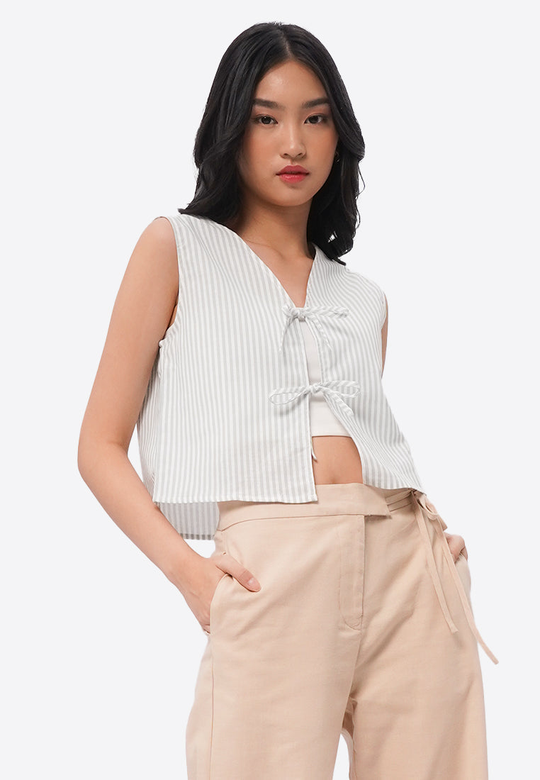 Tied Crop Vest Mint