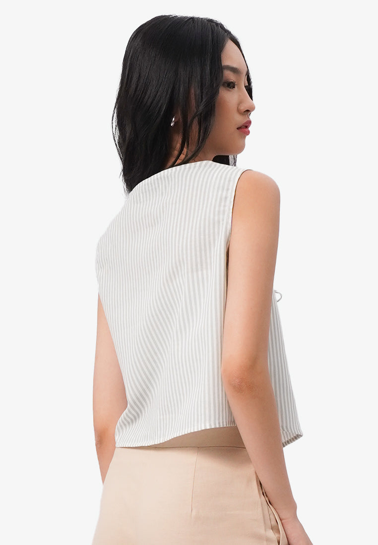 Tied Crop Vest Mint